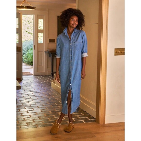 Frank & Eileen Rory Button-Up Shirt Size S Vintage Stonewashed Indigo NWT - Picture 3 of 4